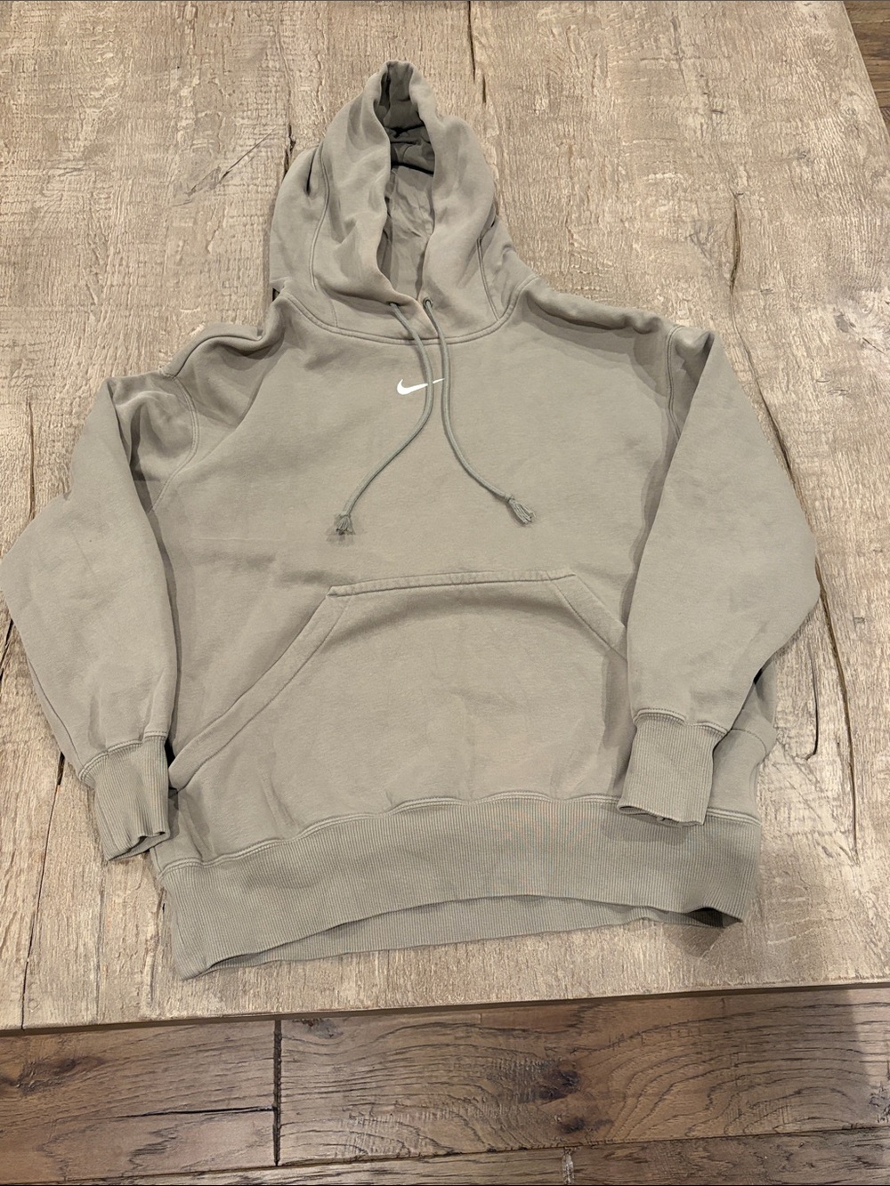 Nike Crewneck Hoodie in Light Olive Green